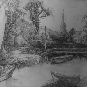Lostwithiel on the River-Fowey Lostwithiel on the River-Fowey - Pencil on paper