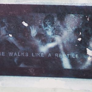 She Walks Like a Reptile - Acyric rub on paper