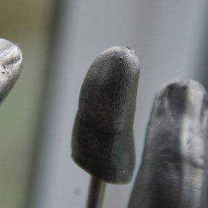 The Artists Fngers - Sculpture Plate no3 - Pewter Lead and Steel