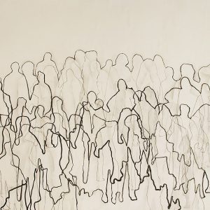 Crowd Series no8 - Charcoal on board